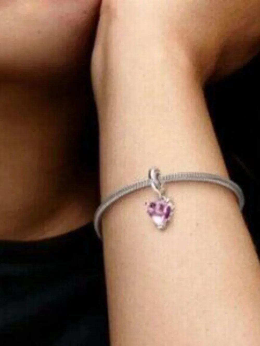 Pandora Pink Family Tree & Heart Dangle Charm